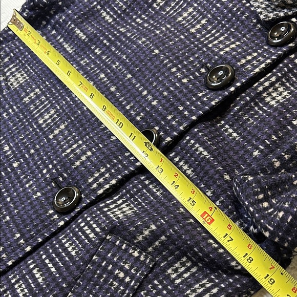 Sterling wear of Boston Elegant Navy Checkered Women's Wool coat. Medium. - Picture 6 of 15